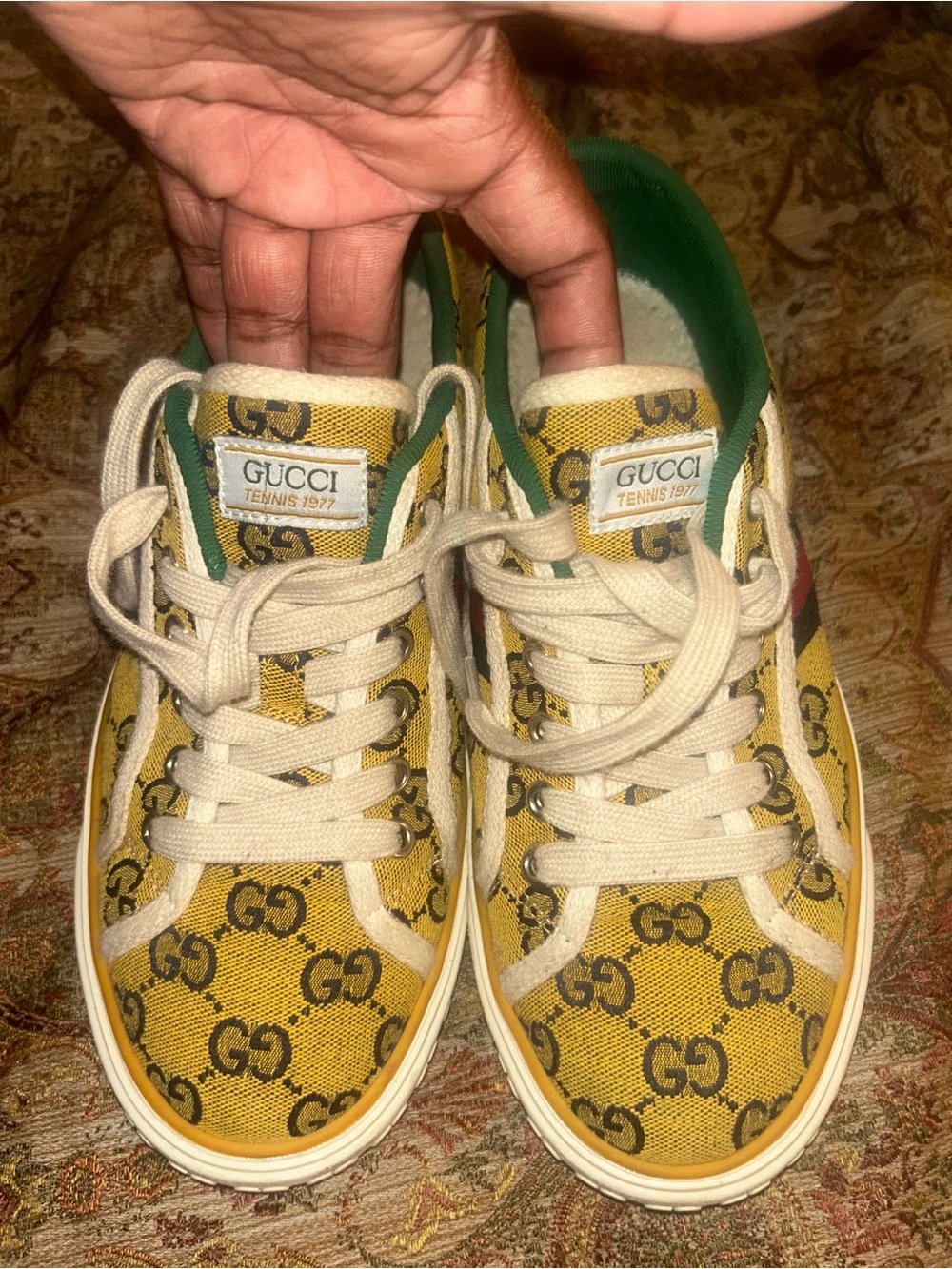 Gucci Yellow GG Tennis Sneakers